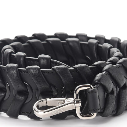 Fendi Vitello Dolce Shiny Nappa Lace Up Strap You Black 3 of 4