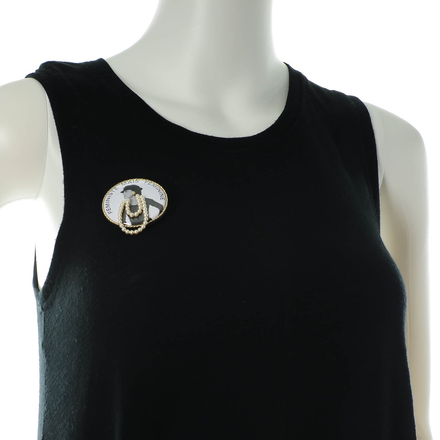 Chanel Coco Feministe Maize Feminine Pearl Brooch Gold 2 of 6