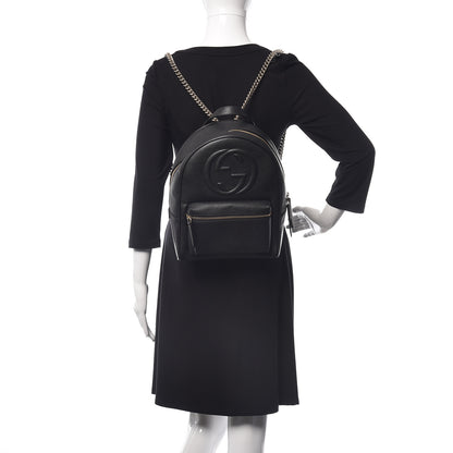 Gucci Pebbled Calfskin Soho Chain Backpack Black 2 of 9