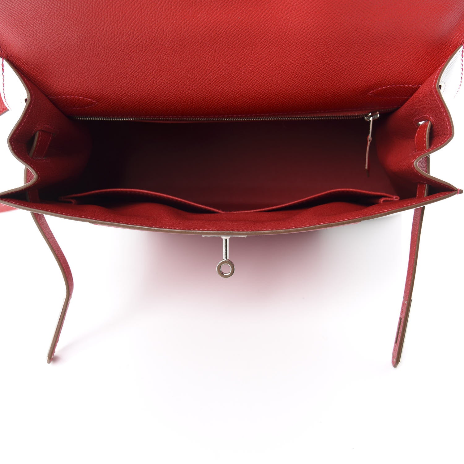 Hermes Epsom Flag Kelly Sellier 32 Rouge Casaque White 5 of 11