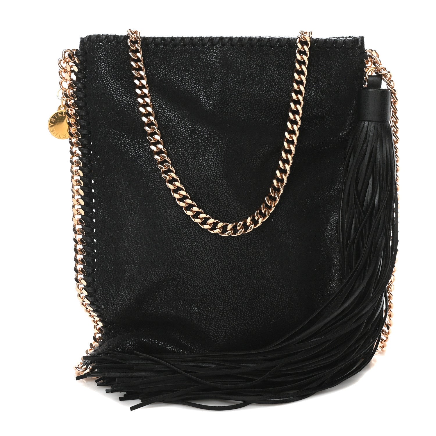 Stella McCartney Shaggy Deer Falabella Tassel Flat Crossbody Black 1 of 9