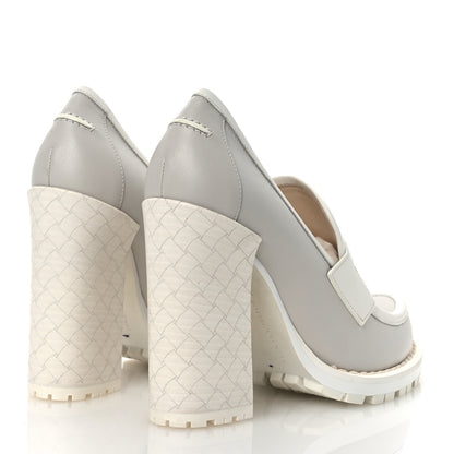 Bottega Veneta Calfskin Loafer Pumps 39.5 Mist Bianco 5 of 10