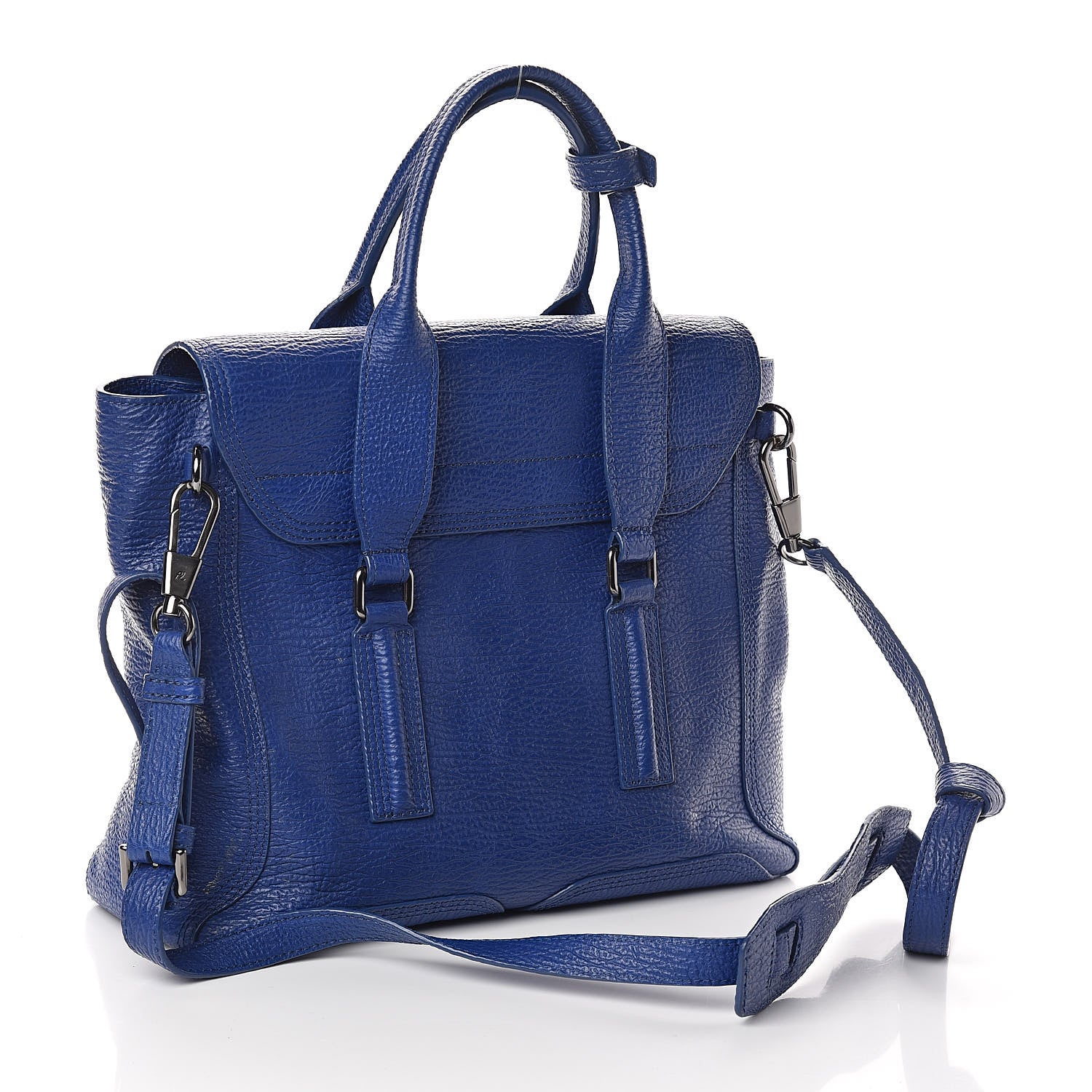 3.1 Phillip Lim 3.1 Textured Calfskin Large Pashli Satchel Cobalt 3 of 9
