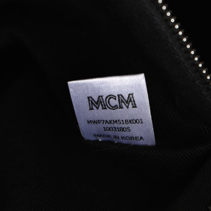 MCM Calfskin Ottomar Monogram Medium Klara Shopper Tote Black 7 of 12