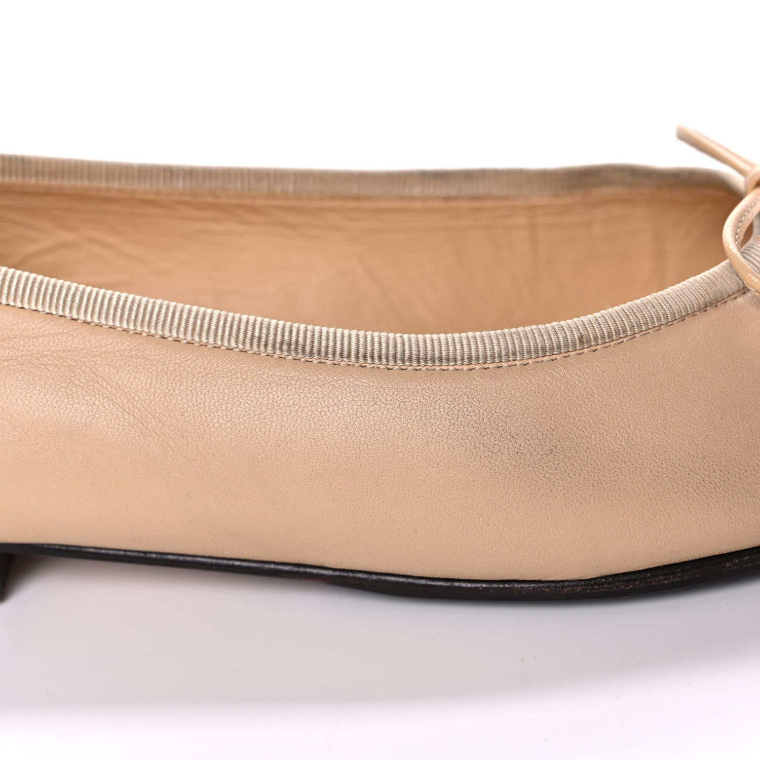 Chanel Lambskin Cap Toe Ballerina Flats 38 Beige Black 12 of 15