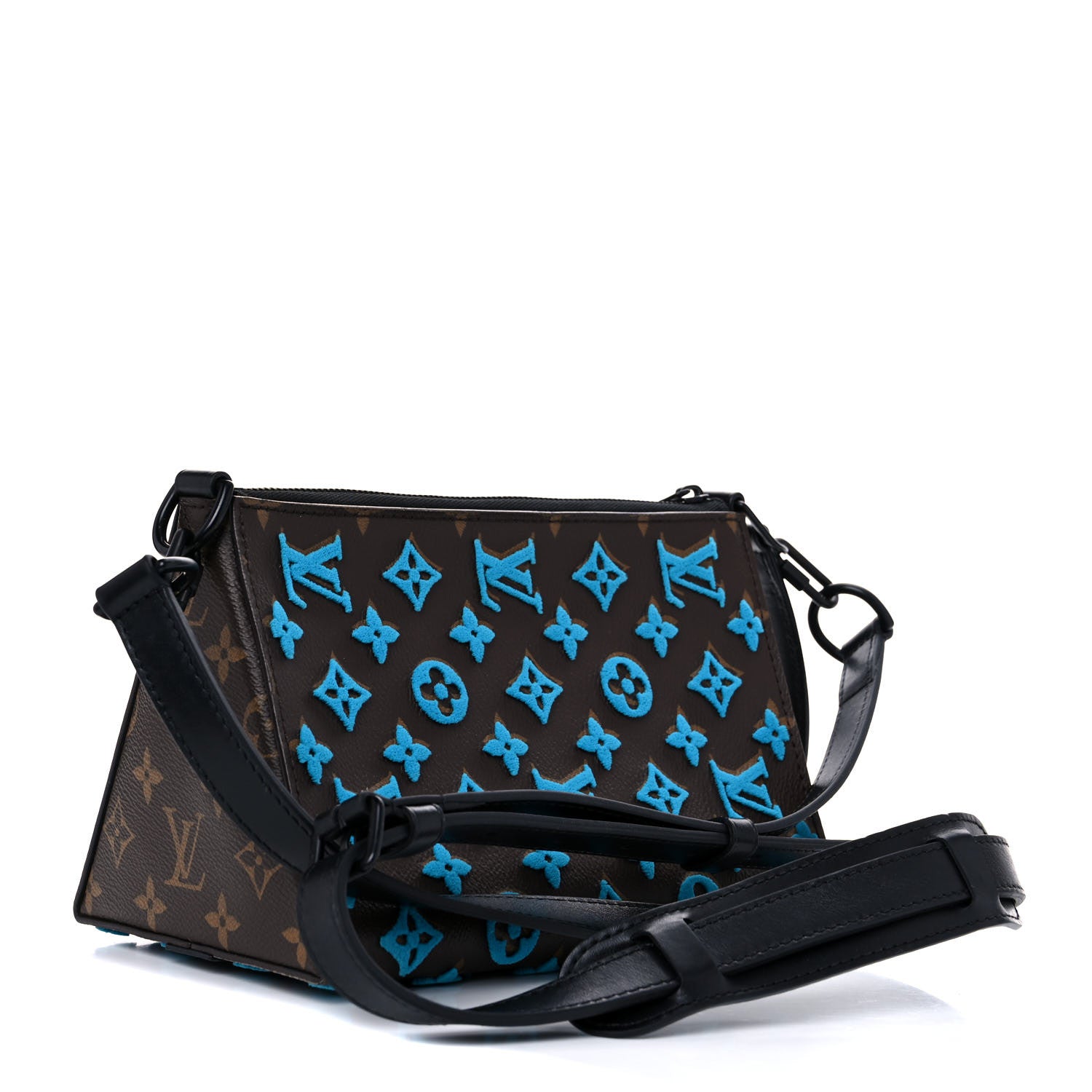 Louis Vuitton Monogram Tuffetage Triangle Messenger Turquoise 3 of 13