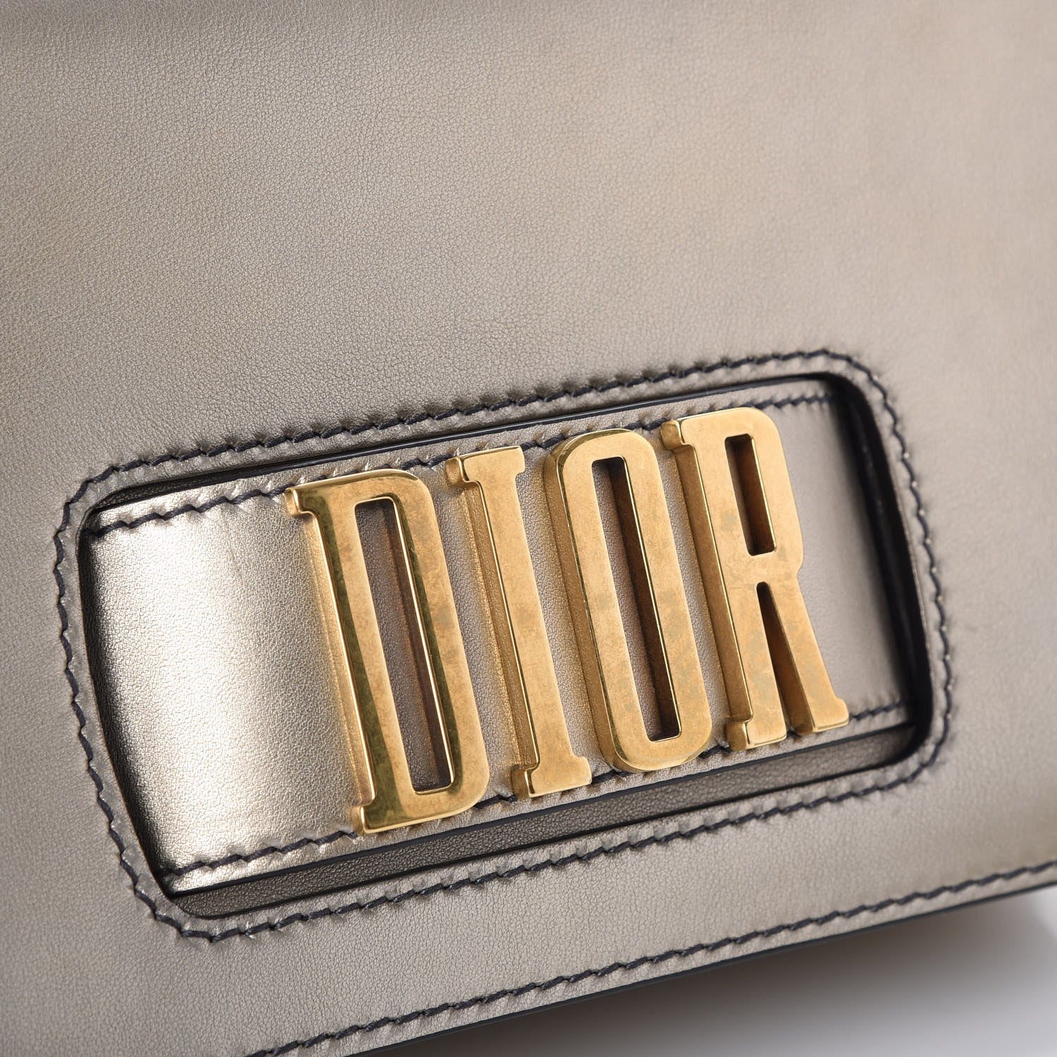 Christian Dior Metallic Smooth Calfskin Dio(r)evolution Flap Bag Gold 10 of 13