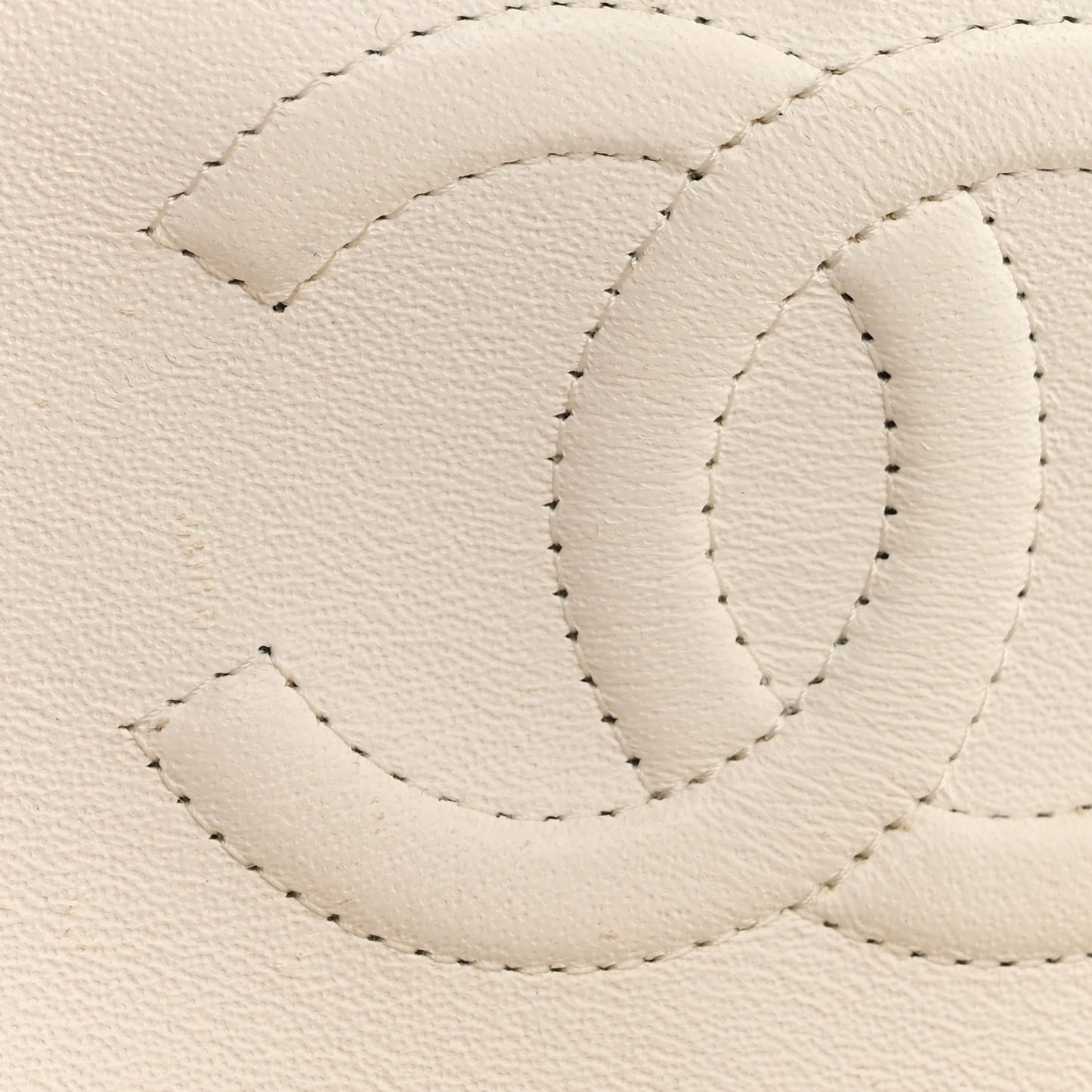 Caviar Quilted Medium Double Flap White