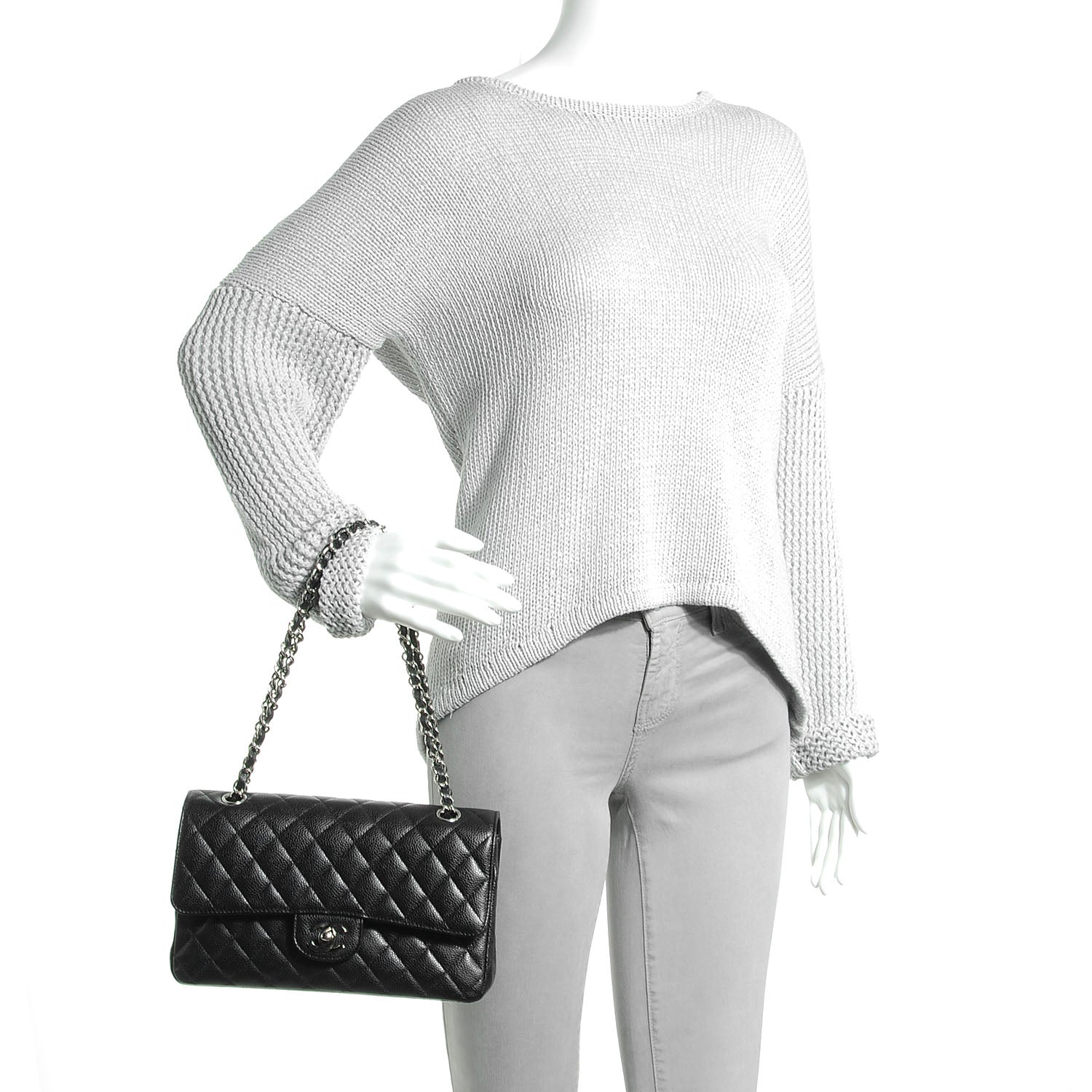Chanel Caviar Quilted Medium Double Flap Black 2 of 6