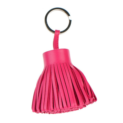 Hermes Lambskin Carmen Tassel Key Holder Rose Shocking 1 of 5