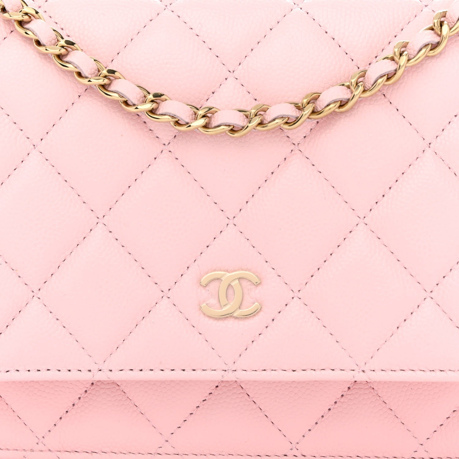 Chanel Caviar Quilted Wallet On Chain WOC Light Pink 8 of 11