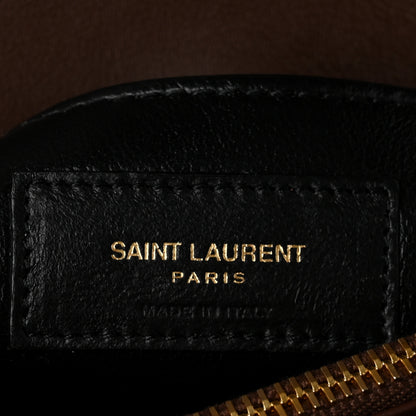 Saint Laurent Suede Matelasse Chevron Monogram Medium College Bag Bark Brown 6 of 10
