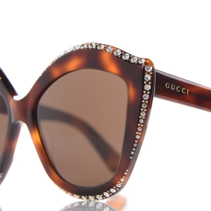 Gucci Crystal Cat Eye GG0118S Sunglasses Havana Brown 7 of 7