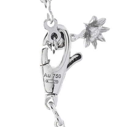Gucci 18K White Gold Diamond GG Flora Pendant Necklace 5 of 6
