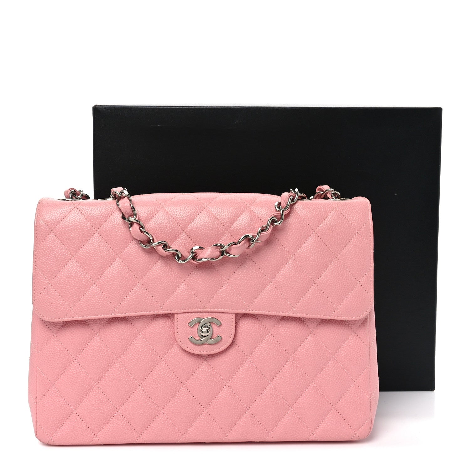 Chanel Caviar Quilted Jumbo Single Flap Pink 11 of 11