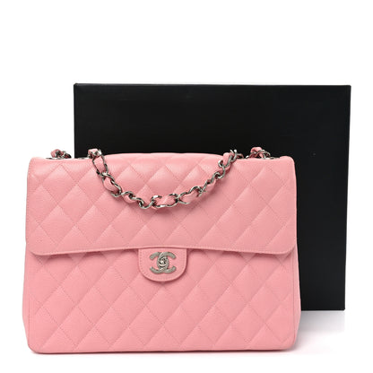 Chanel Caviar Quilted Jumbo Single Flap Pink 11 of 11