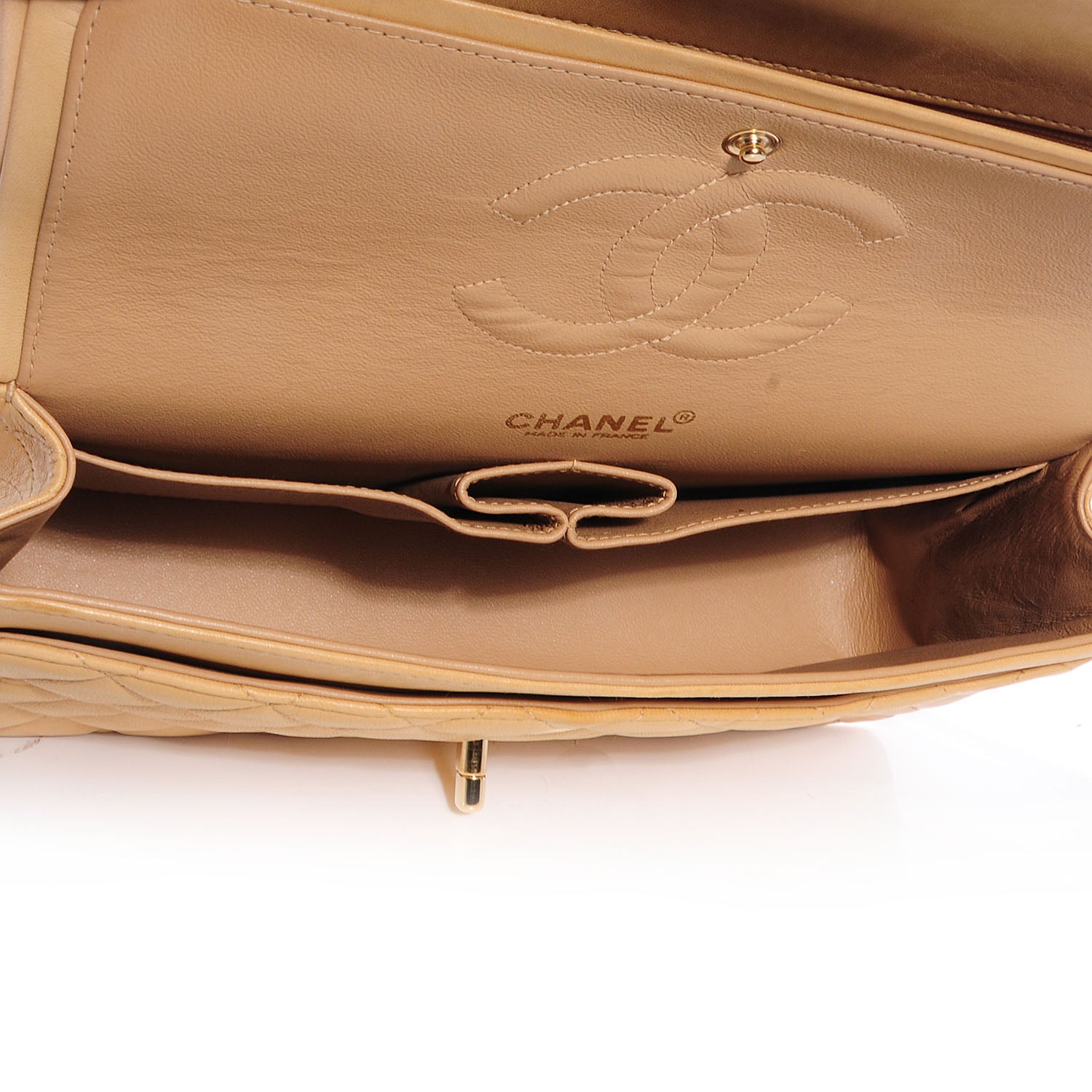 Chanel Lambskin Medium Double Flap Beige 5 of 8
