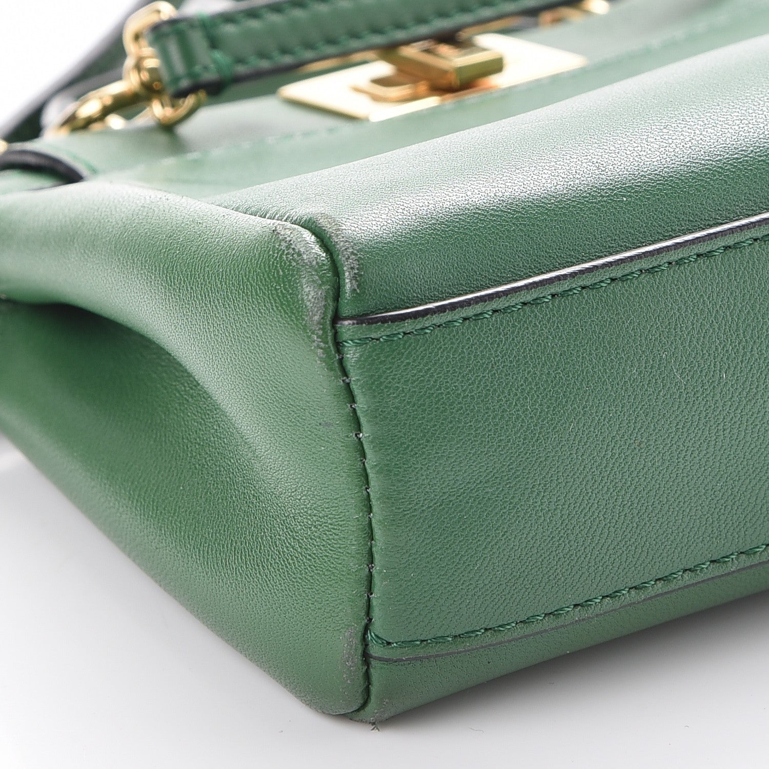 Fendi Shiny Nappa Micro Peekaboo Iconic Satchel Verde Smeraldo 10 of 11