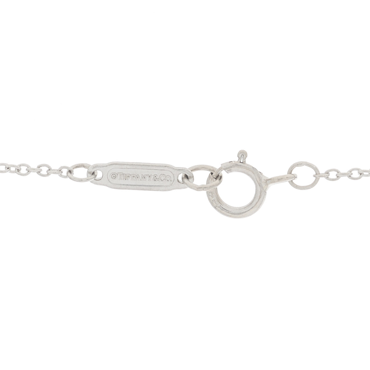 Tiffany 18K White Gold Diamond Knot Key Pendant Necklace 4 of 7