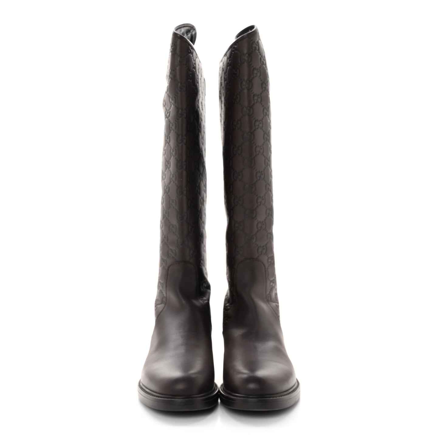 Guccissima Calfskin Miro Soft Knee High Riding Boots 37 Chocolate
