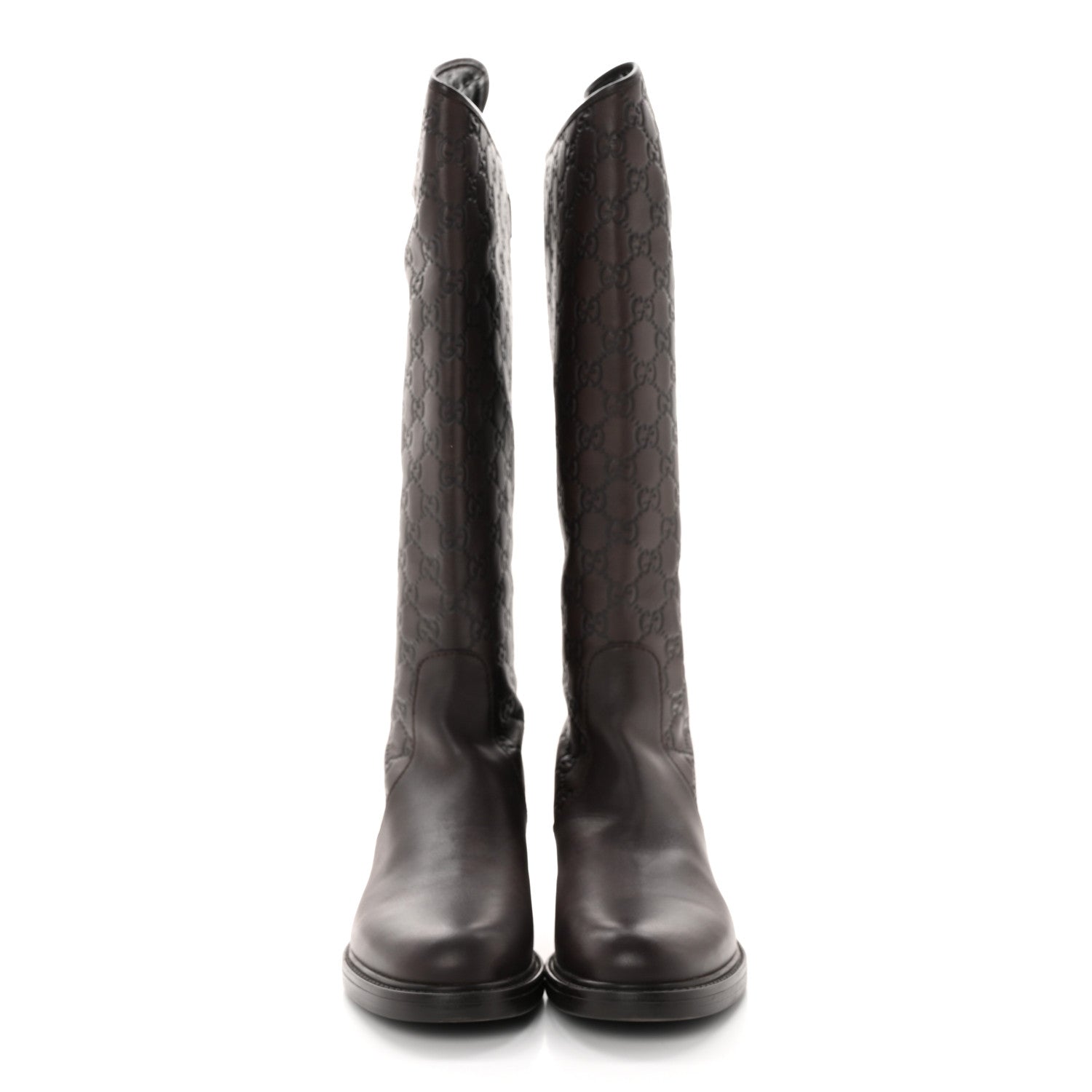 Gucci Guccissima Calfskin Miro Soft Knee High Riding Boots 37 Chocolate 2 of 10