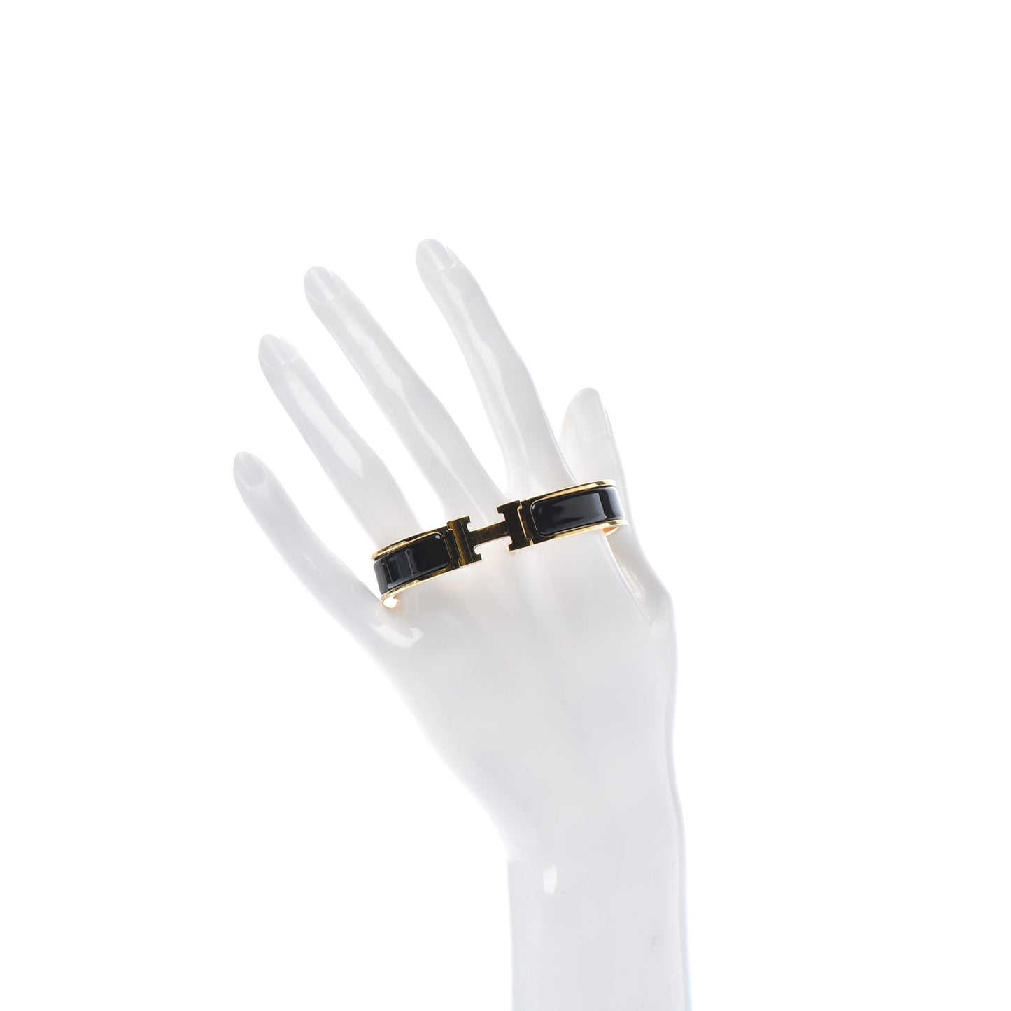 Enamel Narrow Clic Clac H Bracelet GM Black