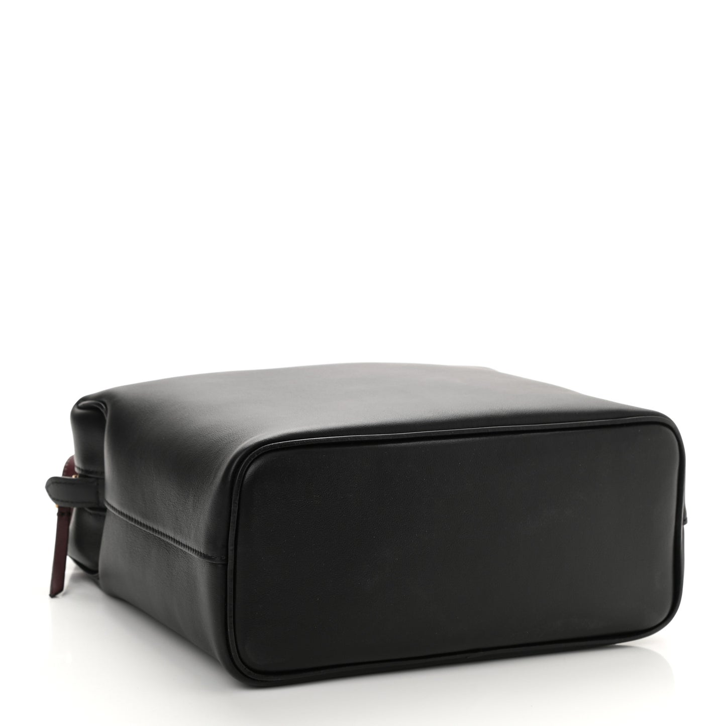 Lambskin Small Soft Cube Satchel Black Burgundy