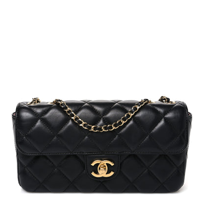 Chanel Lambskin Quilted Small East West Flap Black 1 of 10