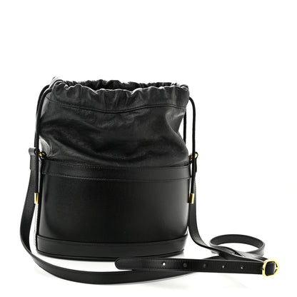 Gucci Azalea Sakai Calfskin Horsebit 1955 Drawstring Bucket Bag Black 3 of 10