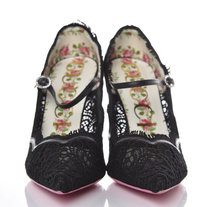 Gucci Lace Pizzo Venice Pumps 39 Black 2 of 7