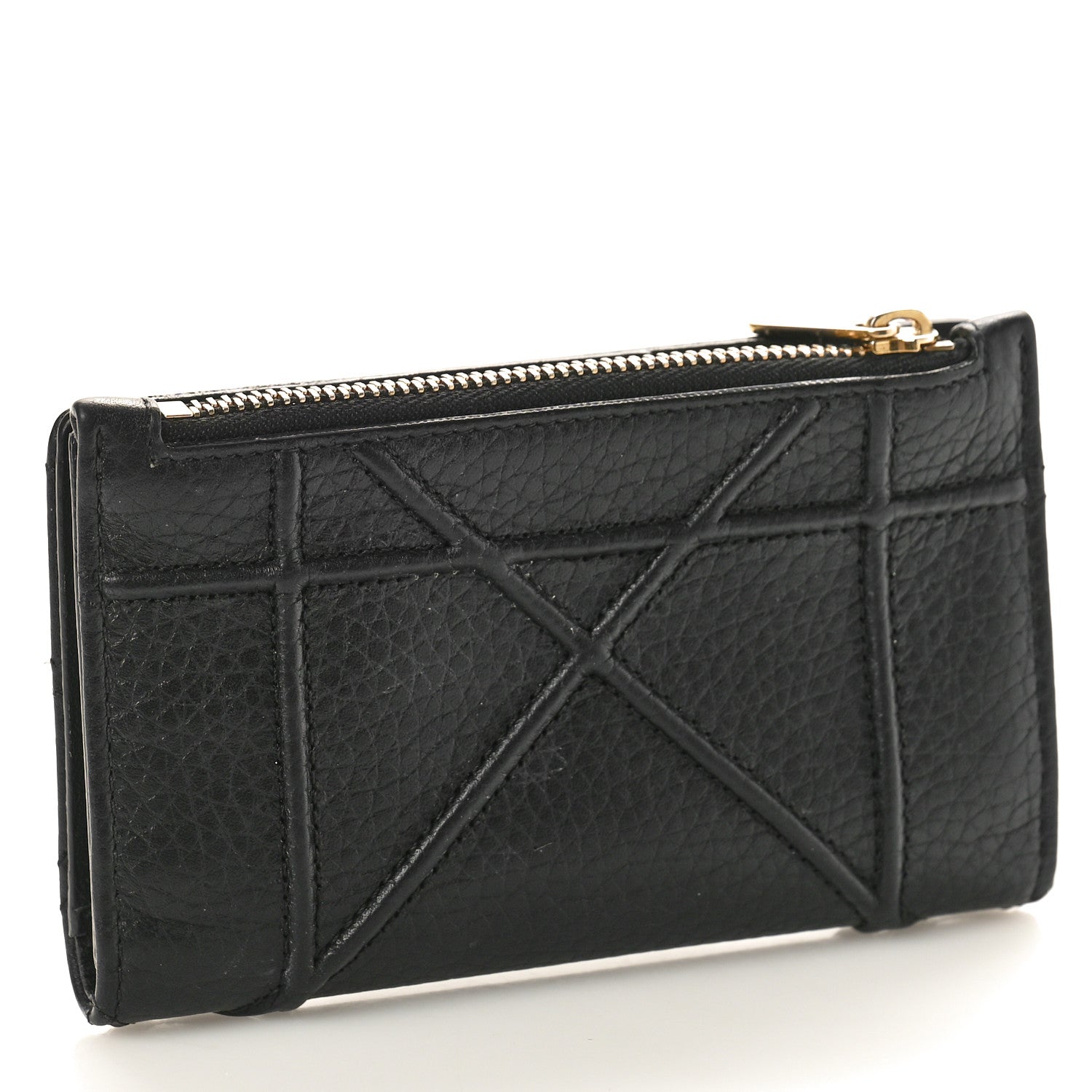 Christian Dior Calfskin Cannage Diorama Wallet Black 3 of 6