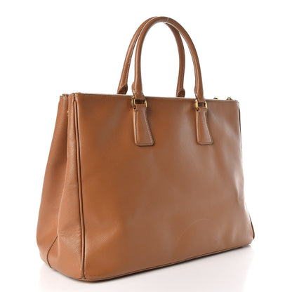Prada Saffiano Large Galleria Double Zip Tote Caramel 3 of 21