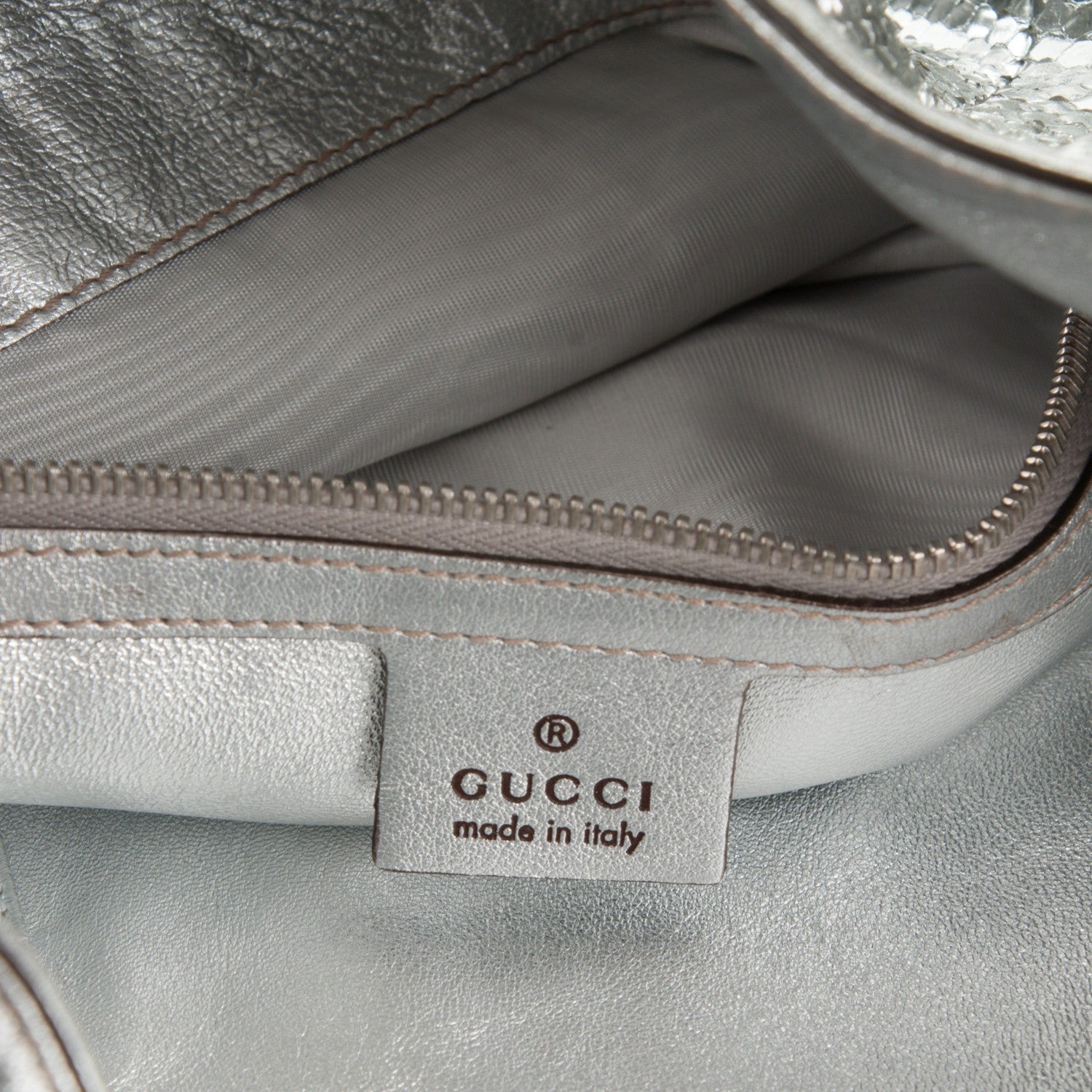 Gucci Python Large Indy Top Handle Hobo Silver 7 of 8