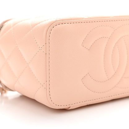 Chanel Caviar Quilted Small Vanity Case With Chain Light Beige 9 of 11
