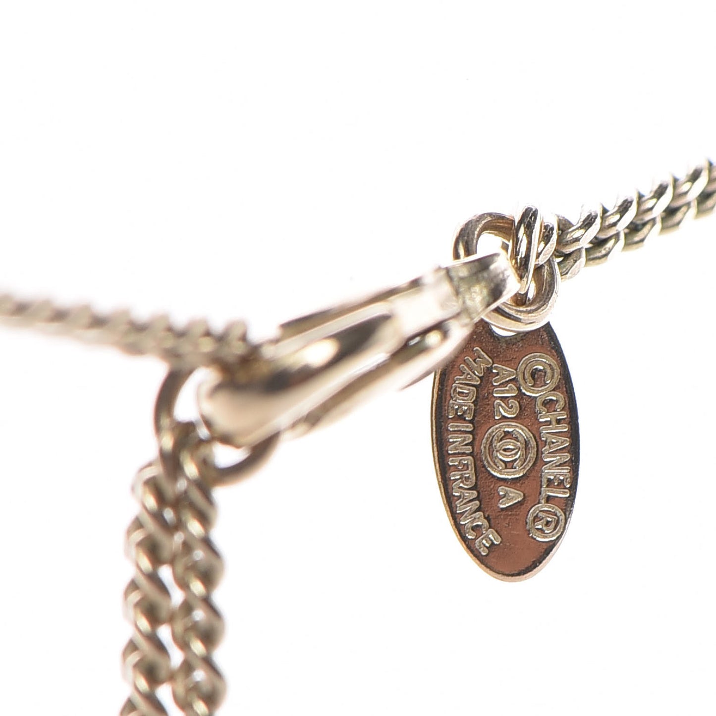 Pearl CC Pendant Necklace Gold