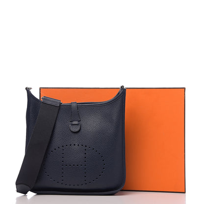 Hermes Taurillon Clemence Evelyne III PM Bleu Abysse 10 of 10
