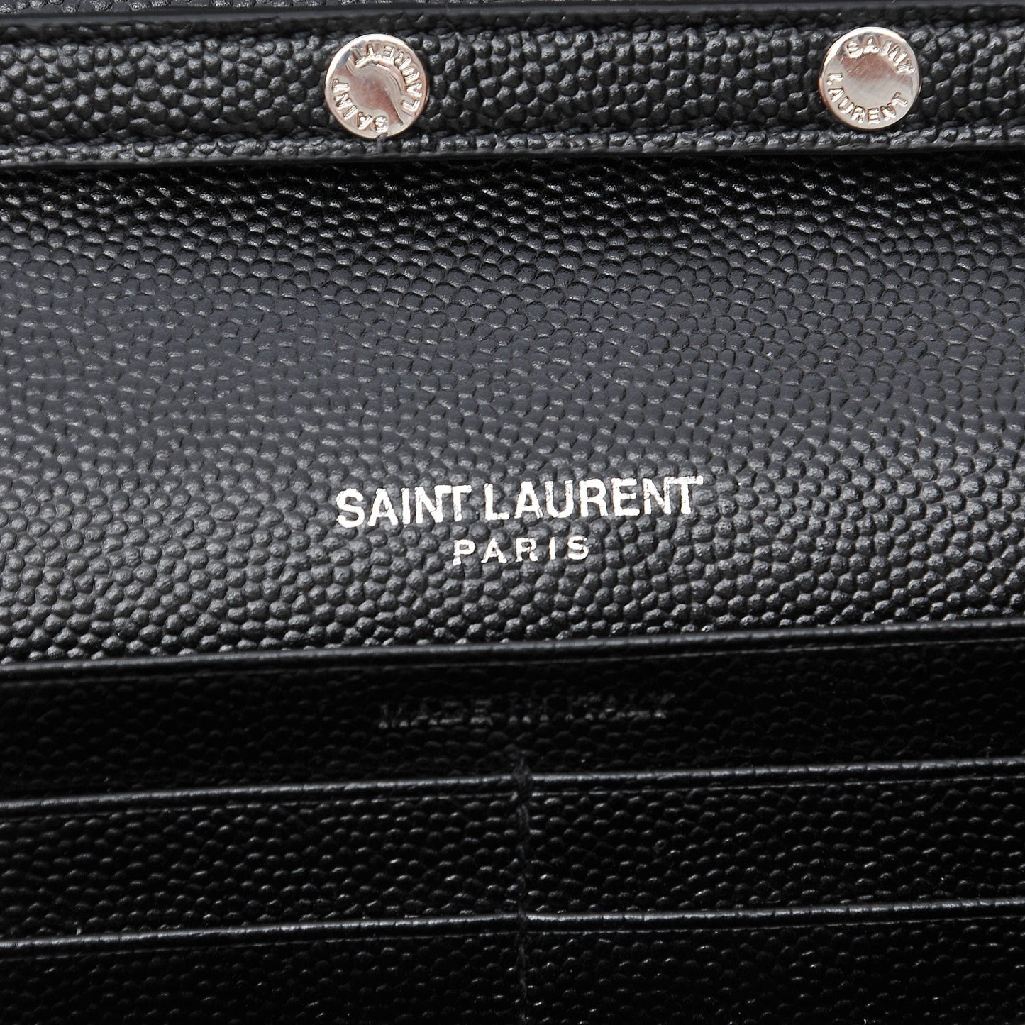 Grain De Poudre Matelasse Chevron Monogram Chain Wallet Black