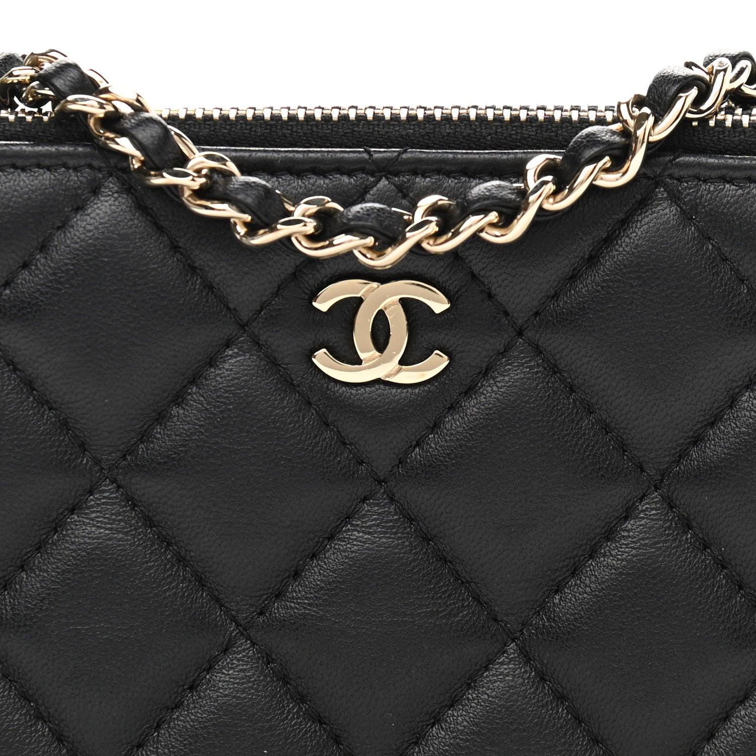 Chanel Lambskin Quilted Small Clutch With Chain Black 9 of 13