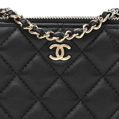 Chanel Lambskin Quilted Small Clutch With Chain Black 9 of 13