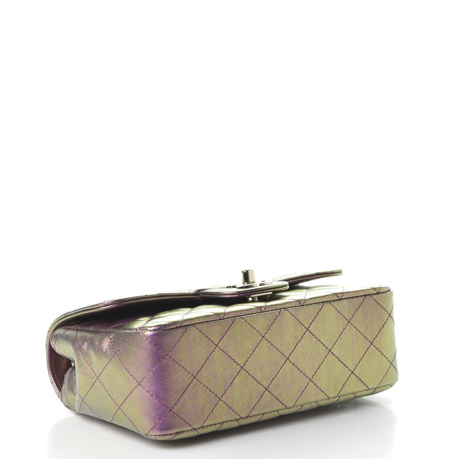 Chanel Iridescent Lambskin Quilted Mini Rectangular Flap Purple 4 of 11