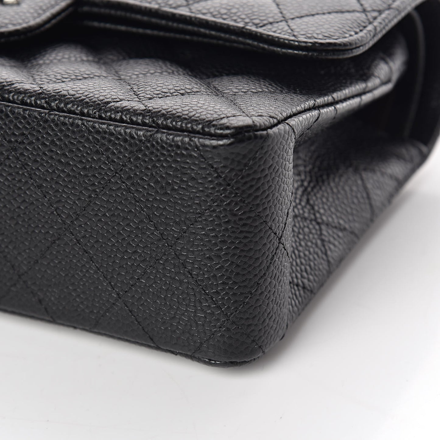 Caviar Quilted Small Double Flap Black