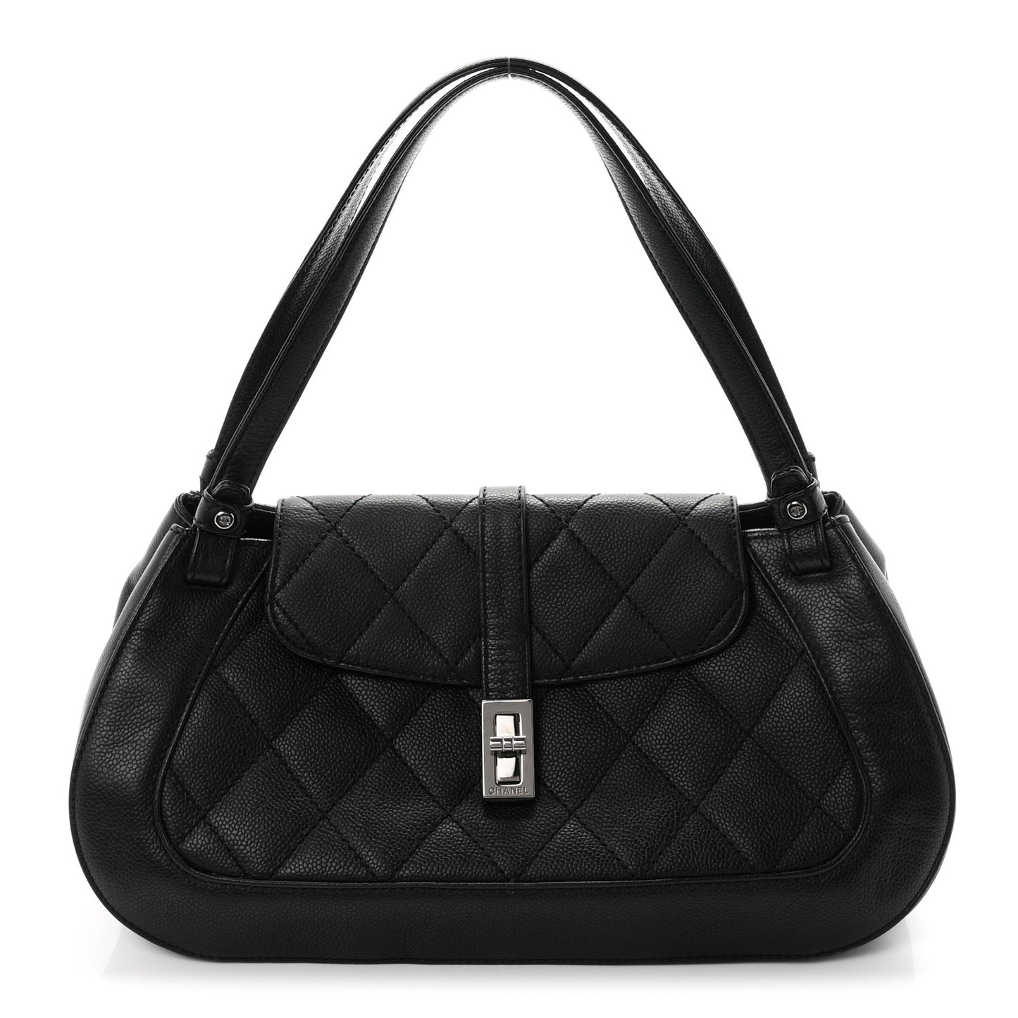 Caviar Quilted Small Mademoiselle Flap Bag Black
