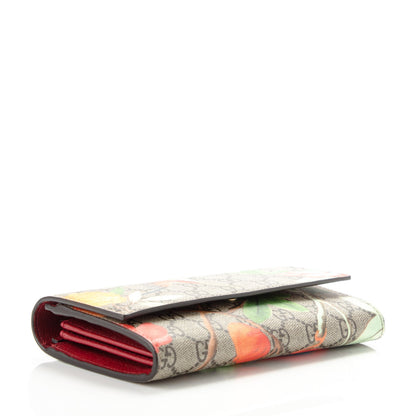 Gucci GG Supreme Monogram Tian Continental Wallet Beige Multicolor Red 4 of 7