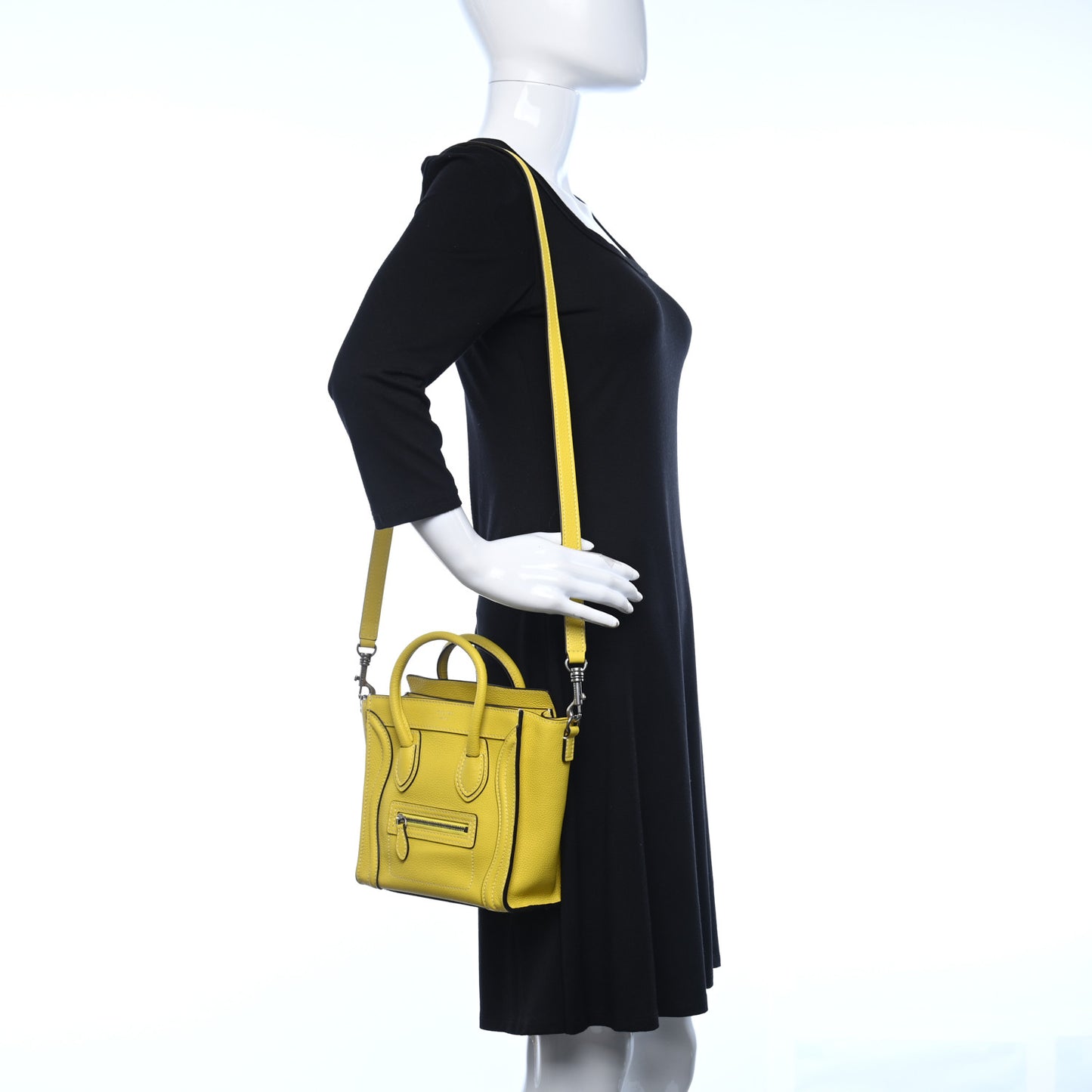 Drummed Calfskin Nano Luggage Citron