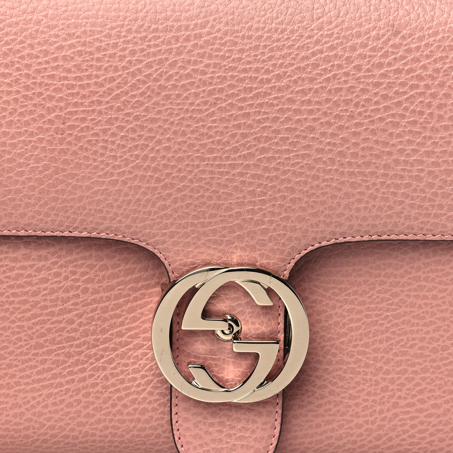 Gucci Dollar Calfskin Interlocking G Top Handle Shoulder Bag Soft Pink 8 of 10