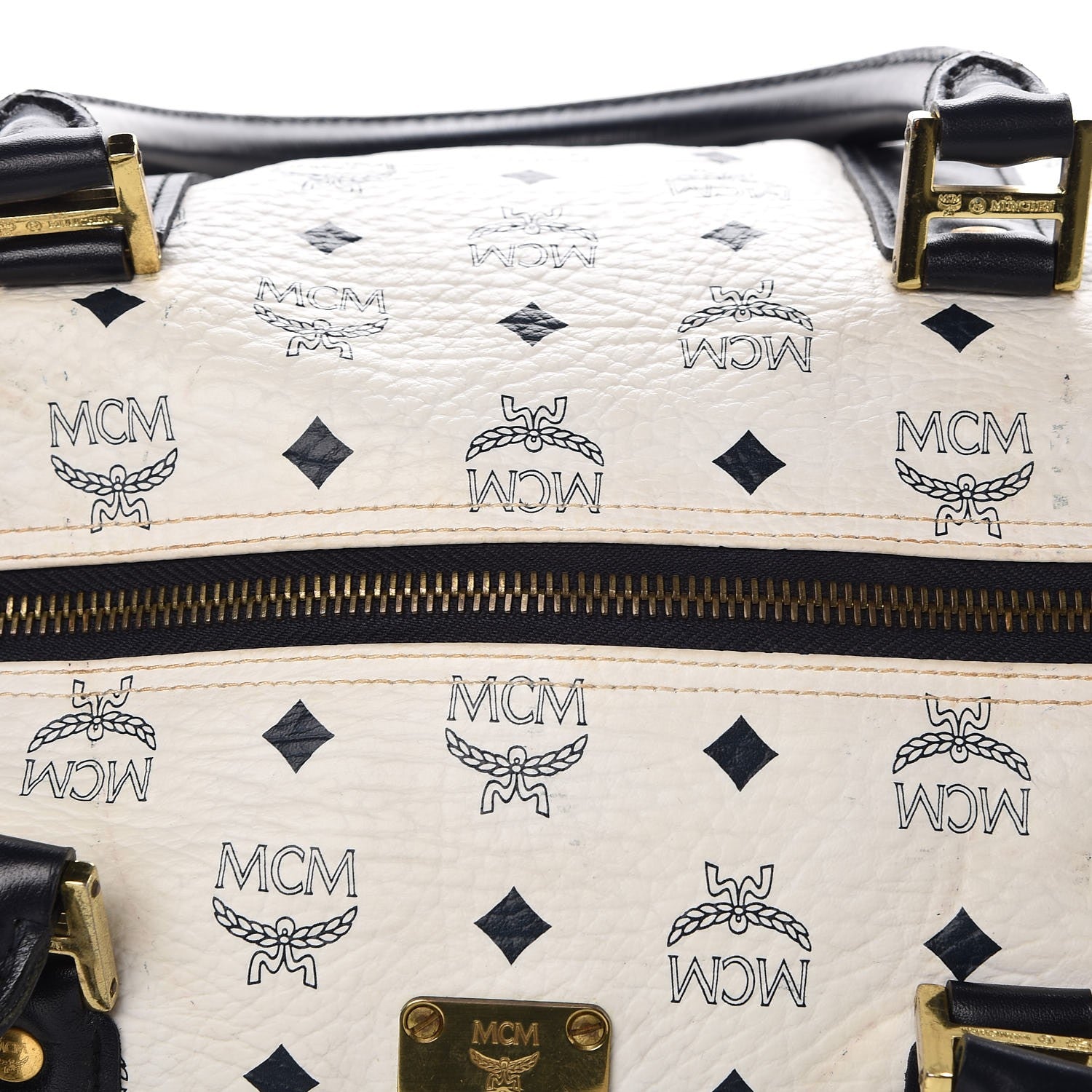 MCM Visetos Weekender Duffle Bag White 27 of 33