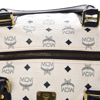 MCM Visetos Weekender Duffle Bag White 27 of 33