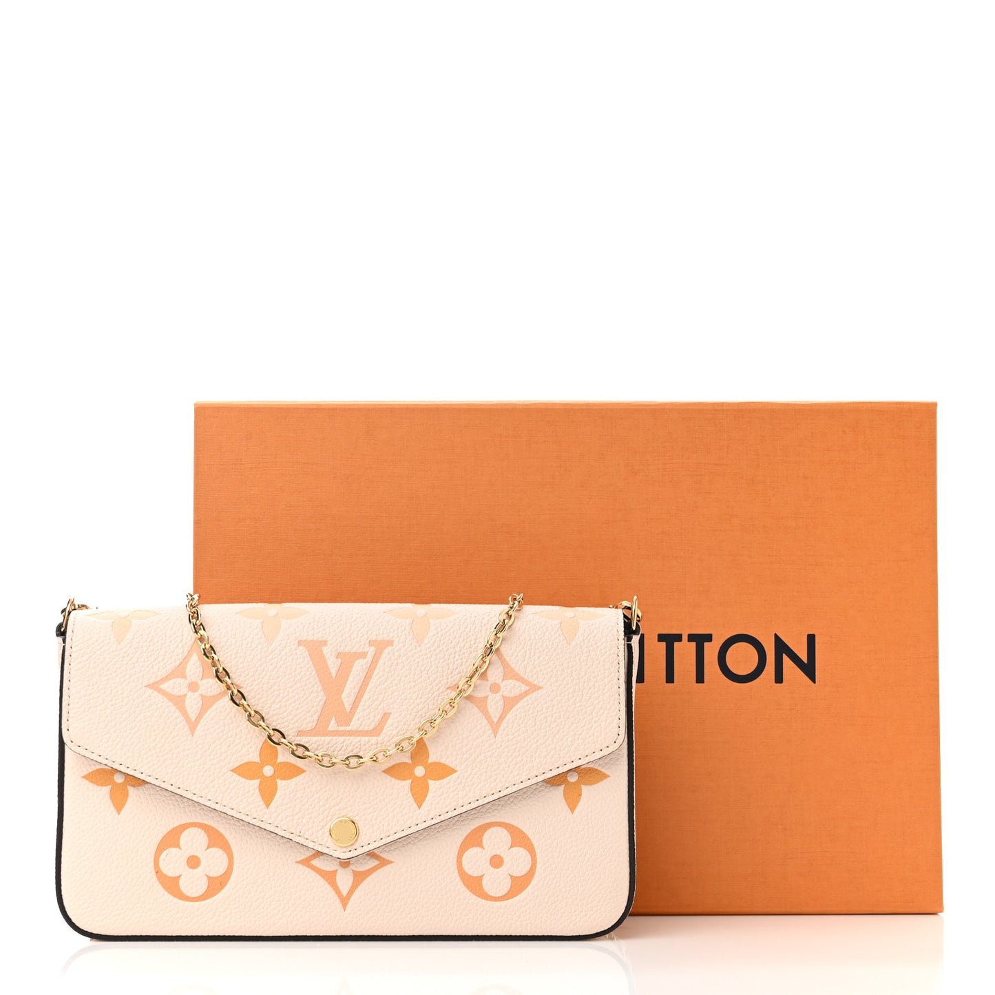 Empreinte Monogram Giant By The Pool Felicie Pochette Chain Wallet Cream Saffron