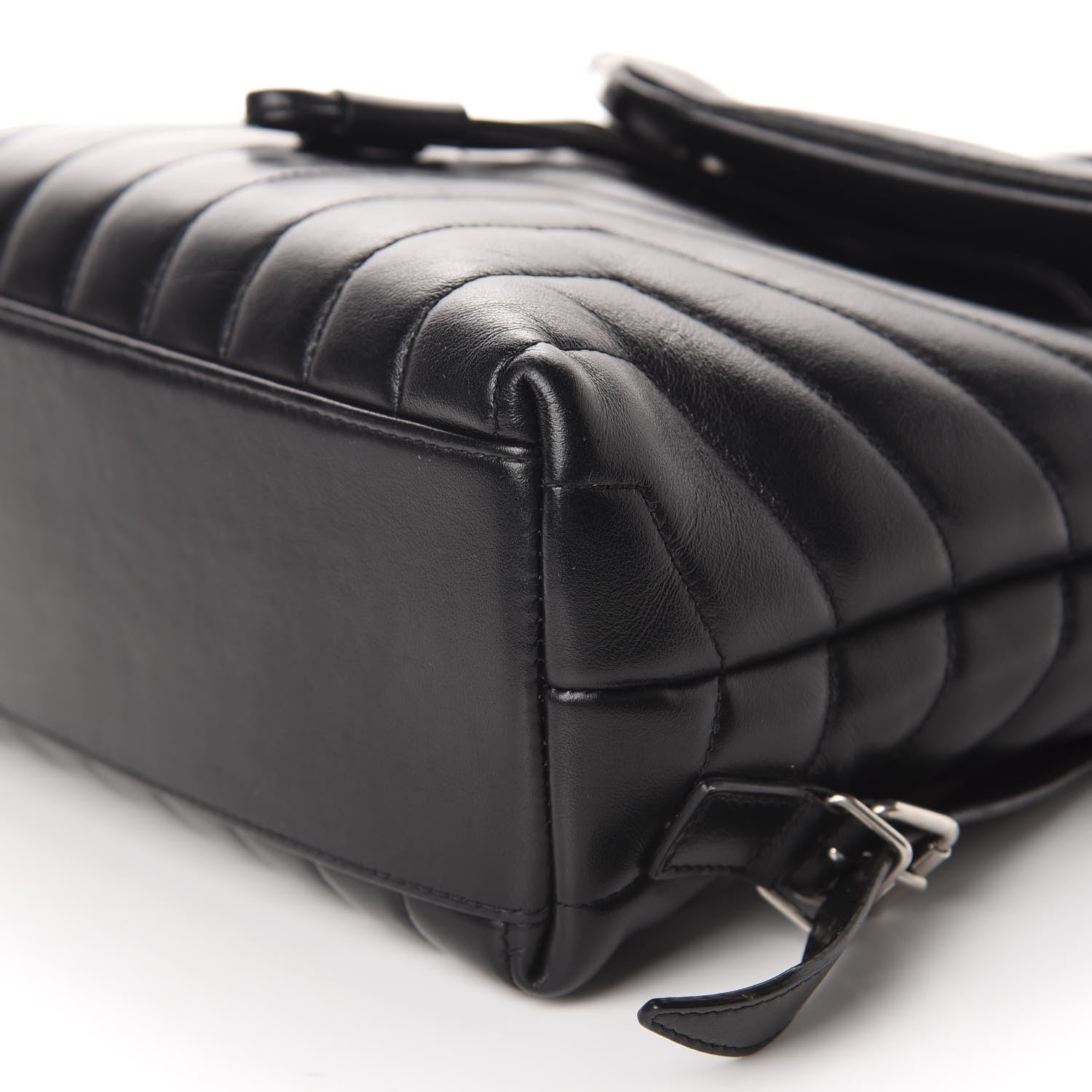 Saint Laurent Calfskin Y Quilted Monogram Small Loulou Backpack Black 6 of 11
