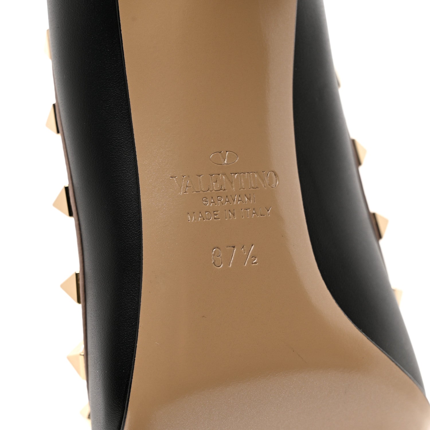 Valentino Garavani Calfskin Rockstud 85mm Pumps 37.5 Black Poudre 6 of 9